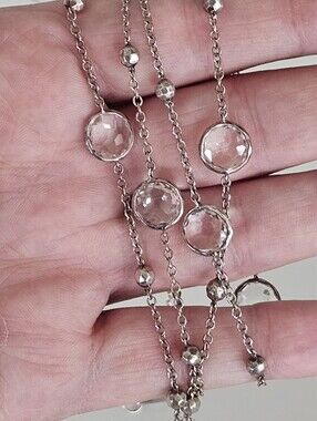 Ippolita LOLLIPOP Multi Station Necklace in Rock Crystal Sterling Silver 38"